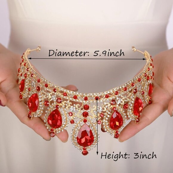 Vintage Alloy Crystal Tiara Crown Wedding Bridal Hair Accessories for Women main image 4